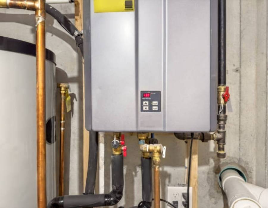 Modern tankless water heater installation in Riverton home – Pro Master Services plumbing experts