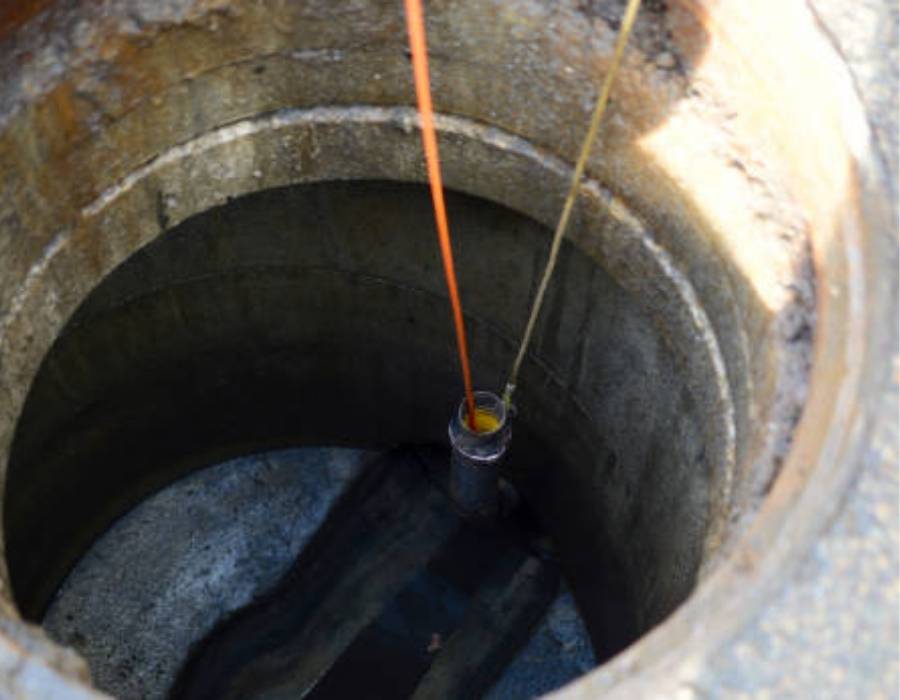 Sewer line inspection for businesses using specialized camera equipment inside underground pipe